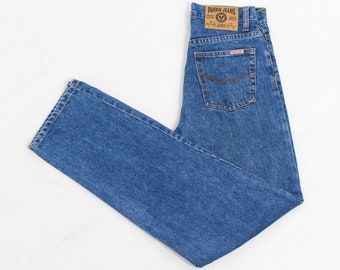 Jeans vintage anni '90 a vita alta blu denim da donna taglia S