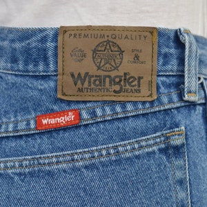 Wrangler vintage jeans high waisted mom pants straight fit leg hipster 1990's Large W32 image 7