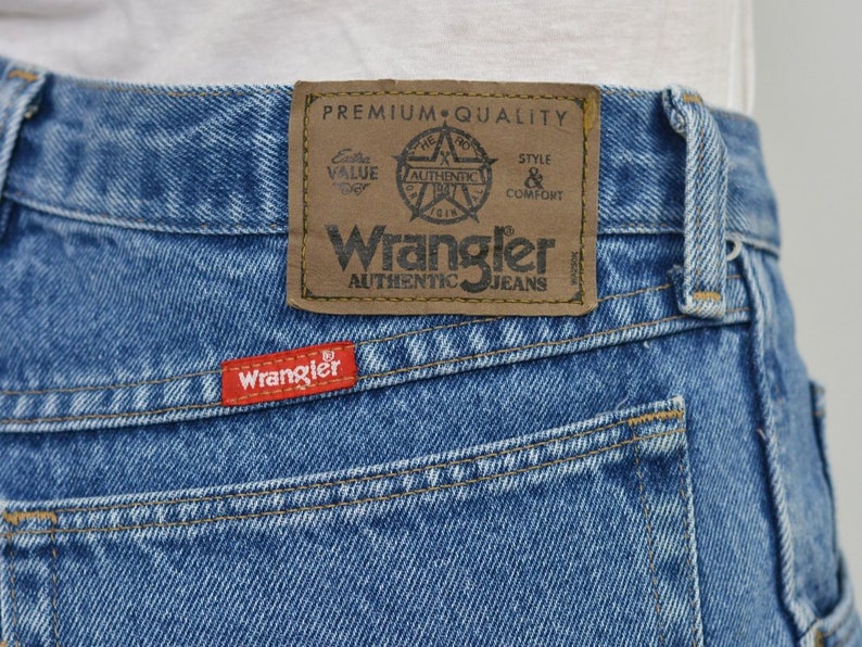 Wrangler vintage jeans high waisted mom pants straight fit leg hipster 1990's Large W32 image 7