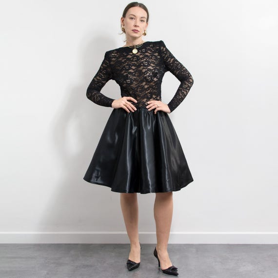 dress with fitted top and flared skirt La Femme Two-Piece Off-Shoulder Prom Dress 25578 Navy / 00