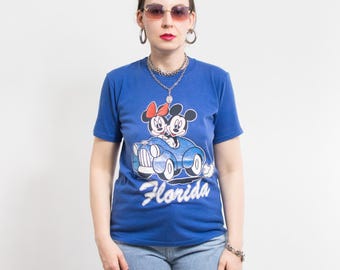 Mickey & Minnie T-shirt Velva Sheen Vintage made in USA Florida size M