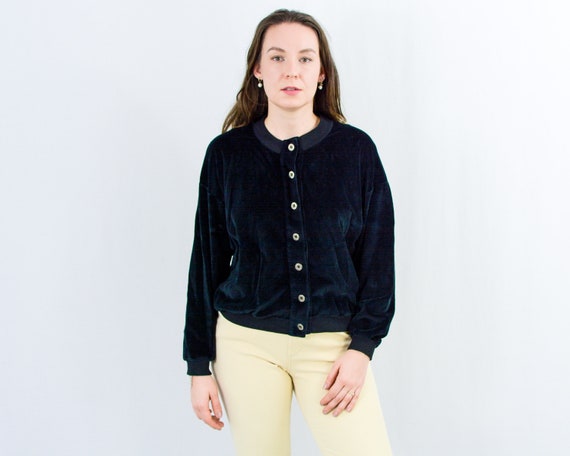 Black Velvet Sweatshirt Vintage 90s 