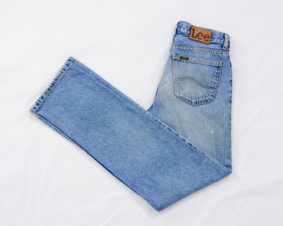 Lee Jeans Vintage Blue Denim Distressed 