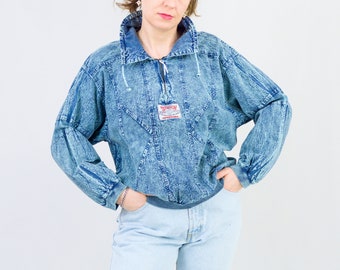 denim sweatshirt