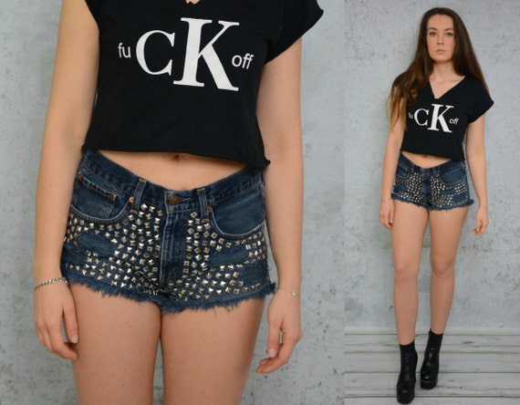 Studded shorts Levis Vintage High waisted distres… - image 2