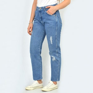 Wrangler vintage jeans high waisted mom pants straight fit leg hipster 1990's Large W32 image 3