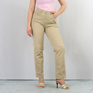 Jeans bege vintage anos 90 jeans vintage perna reta feminino W32 Grande