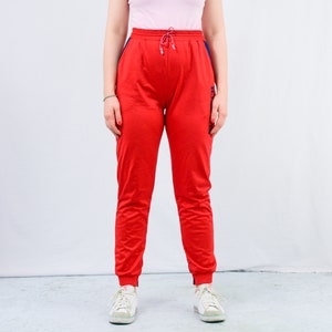 Red track pants 90s vintage sweatpants old school training gym athletic M/L image 3