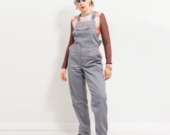 Gray overalls working pants vintage jumpsuit dungarees women M