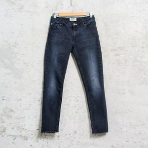 Acne Studios Navy Blue Jeans | flex basement denim | raw hem | women size W28