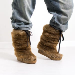 Högl bontlaarzen sneeuwwarmers dames leer maat 5,5 EUR 38