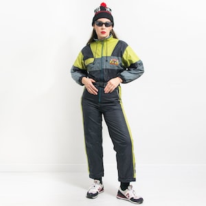 90s one piece ski suit, vintage red ski jumpsuit, women snowsuit