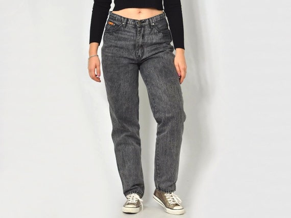 stone washed jeans black