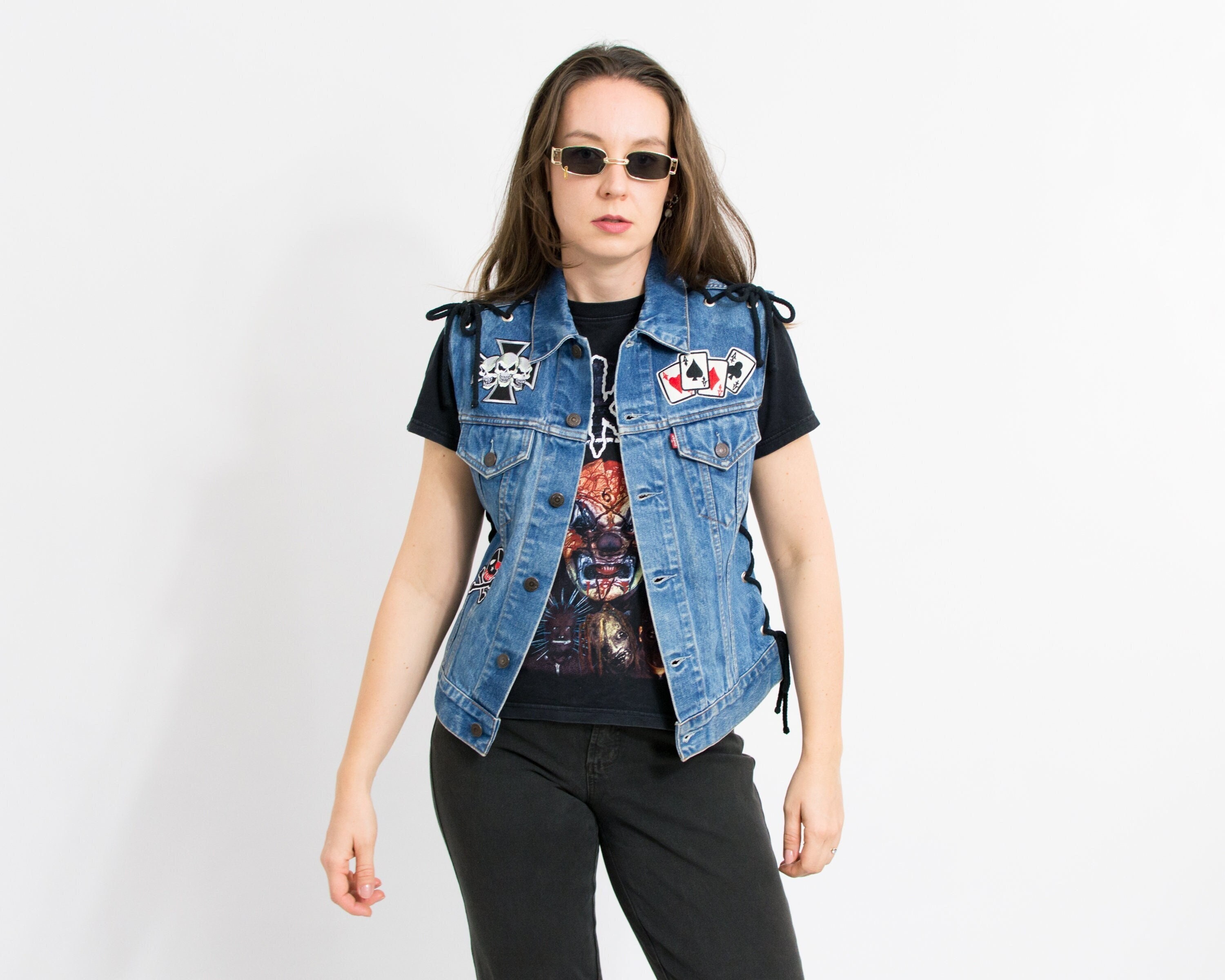 Levis black denim vest hot sale