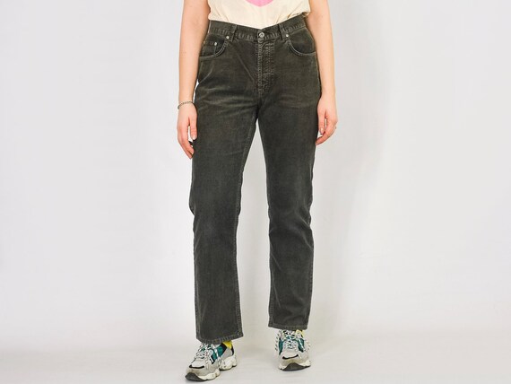 dark green corduroy pants