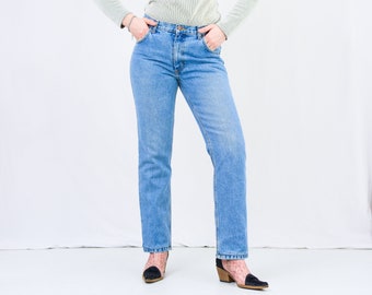 MAVERICK jeans W33 L31 straight leg 90s vintage blue denim pants high waist zip fly L/XL