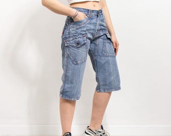 Denim shorts Y2K jorts vintage jean women size L/XL