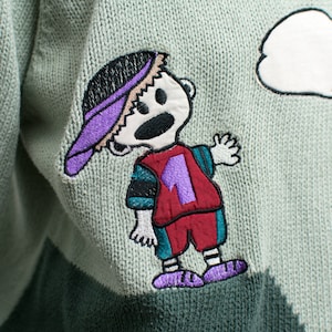 Funny sweater 90's Vintage jumper cotton women size M image 4
