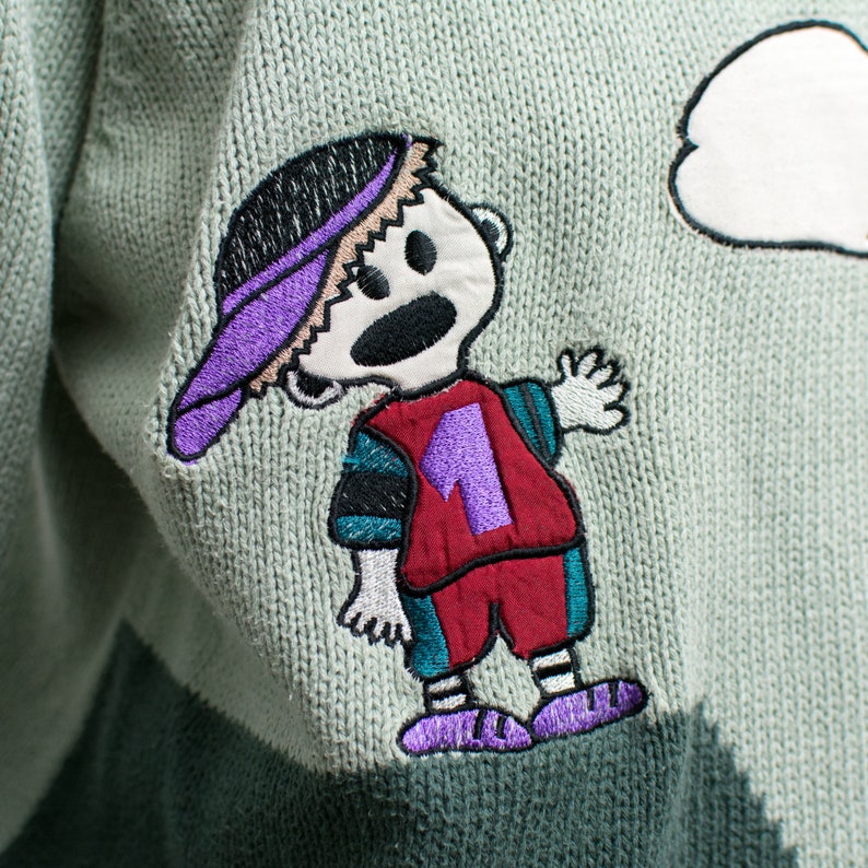 Funny sweater 90's Vintage jumper cotton women size M image 4