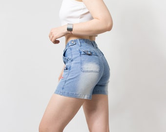 Y2K Low Waist Shorts denim Vintage Frauen Größe L