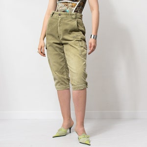 Vintage corduroy expedition cargo capri pants khaki women size L image 2
