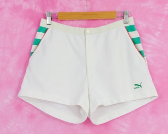 PUMA white shorts vintage 90s athletic tennis gym women M/L