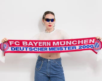 FC BAYERN MUNCHEN scarf Vintage football supporter soccer