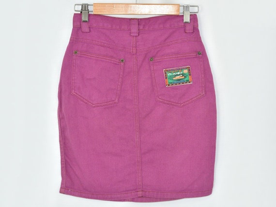 purple jean skirt