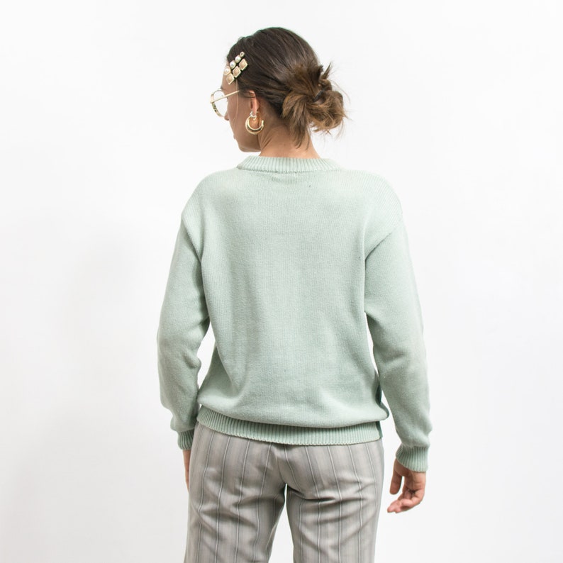 Funny sweater 90's Vintage jumper cotton women size M image 5