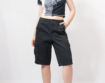 Short Vintage Cargo negro denim baggy mujer talla L/XL