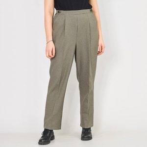 Checkered pants RETRO black white super High waisted trousers retro loose fit leg vintage hipster XXXL