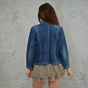 Tommy Hilfiger denim jacket vintage hipster coat Rocker jean button up women M Medium size image 3