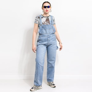 Vintage Denim Overalls | workwear carpenter dungarees | 90s jeans overall pants | women size L