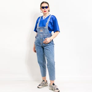 Vintage 80&#39;s denim overalls acid wash jumpsuit dungarees women size M