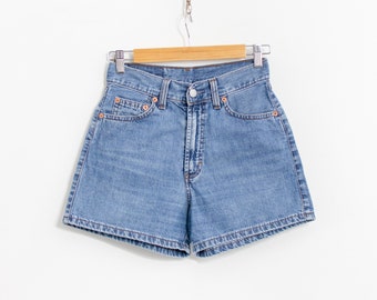 90's jean shorts vintage denim high waist women size S