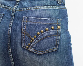 Y2K mini gonna in denim jeans a vita bassa da donna taglia M - Italia