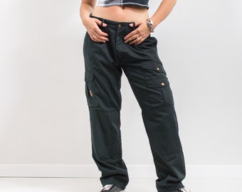 Cargo pants black vintage military hiking trousers women size XL
