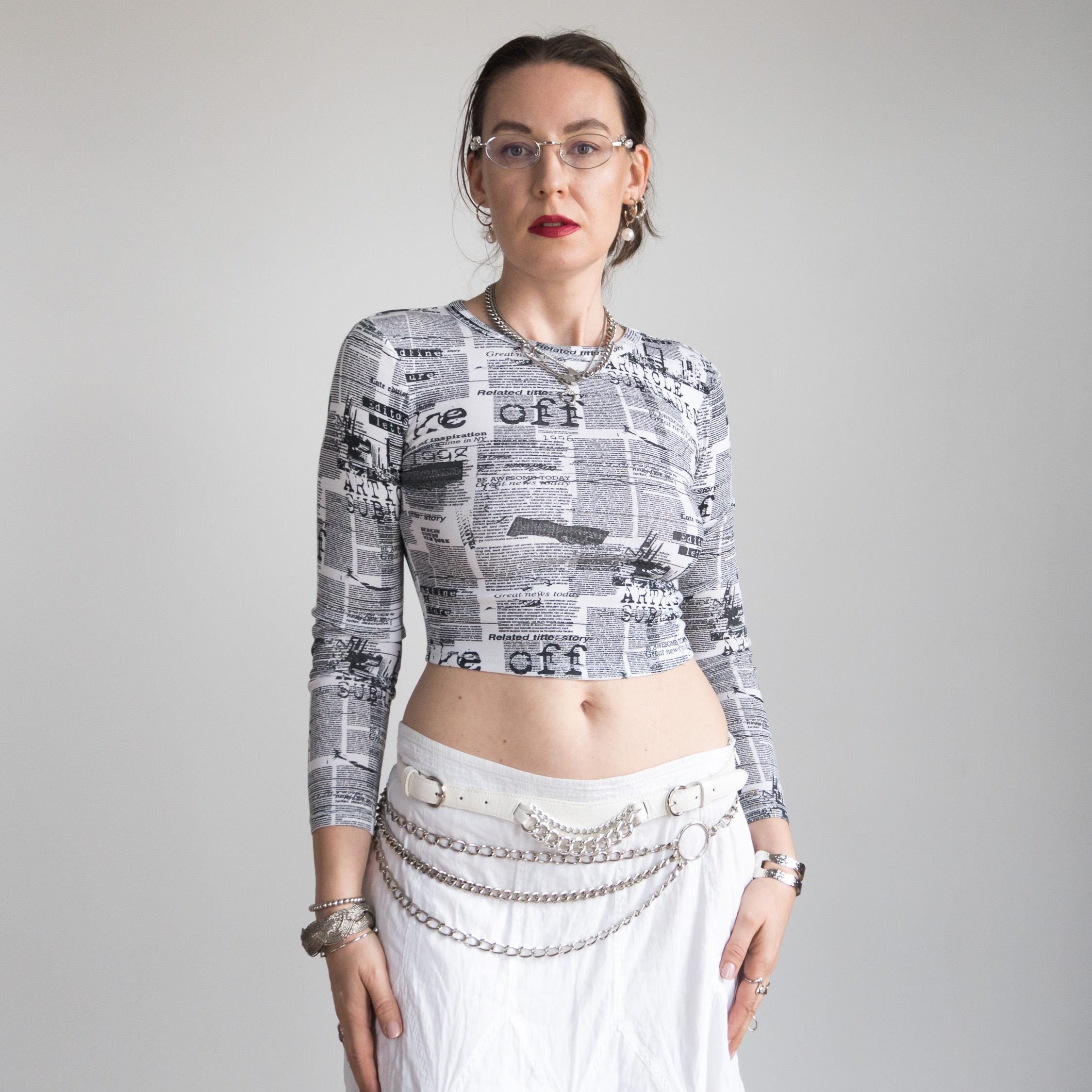 Newspaper Print Top - Etsy Canada