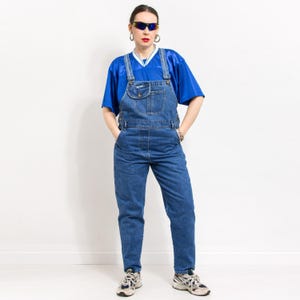 Vintage denim overalls maternity dungarees jean jumpsuit women size M