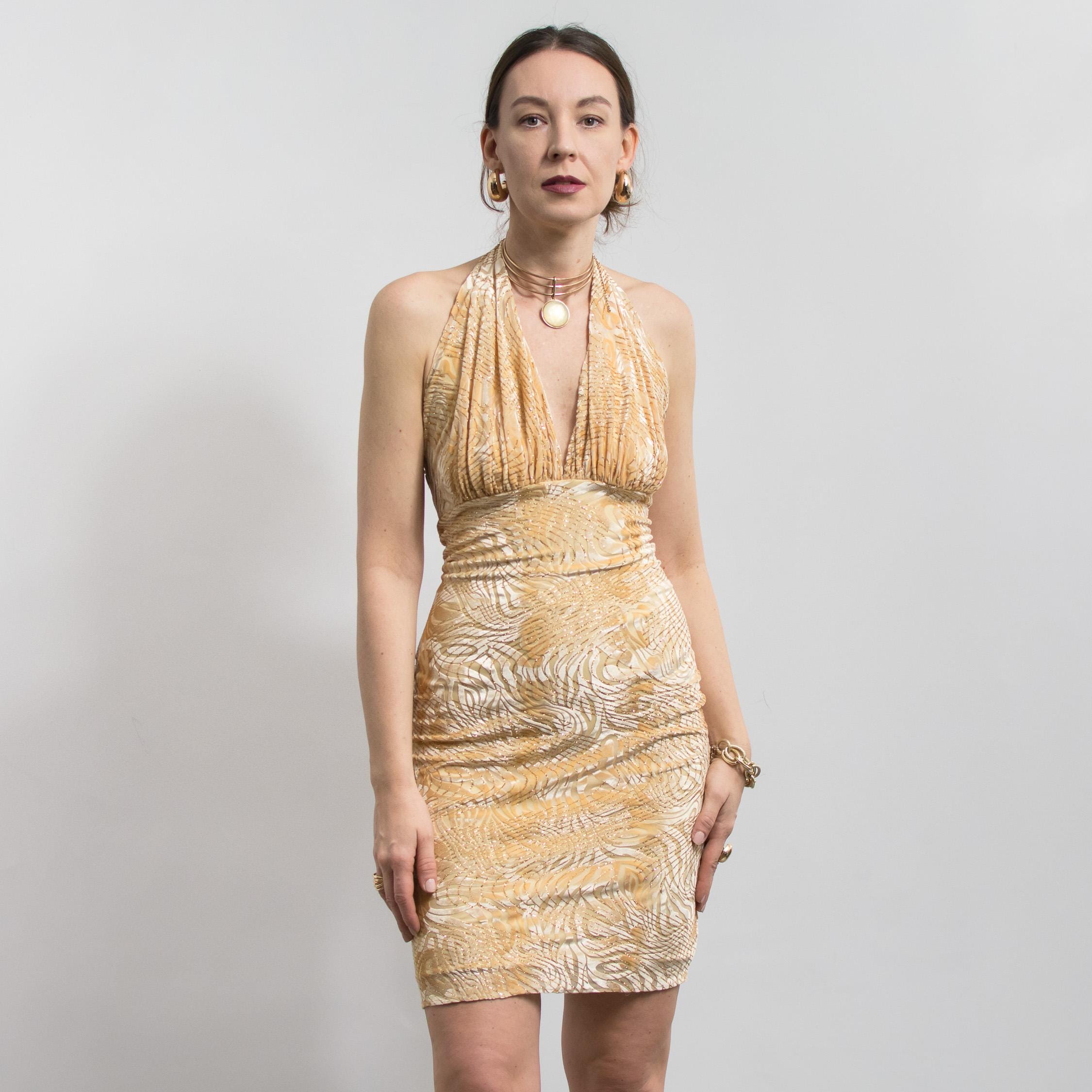 Backless Gold Mini Dress