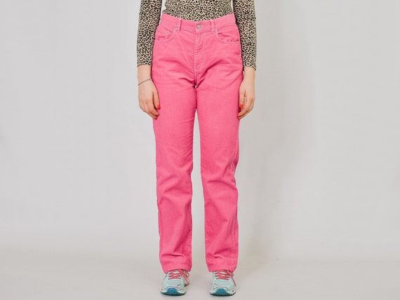 MEXX Pink Corduroy Pants W32 L34 Vintage 90's High Waist Spring Jeans  Trousers Straight Fit Leg L Large -  Canada