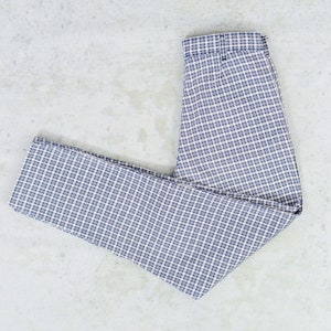 Plaid pants vintage 90s blue white trousers tapered leg W27 L28 S/M