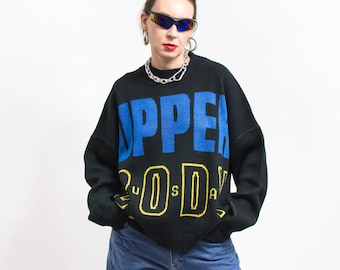 Oversized sweater 90's Vintage chunky jumper one size