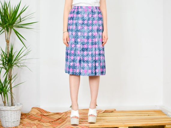 Elastic waist houndstooth skirt discount