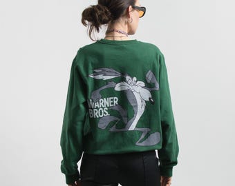 Warner Bros Sweatshirt Green Wile E Coyote XL