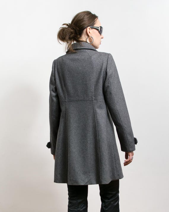 グレーウールコート 60年代スタイル ボタンアップジャケット L/XL