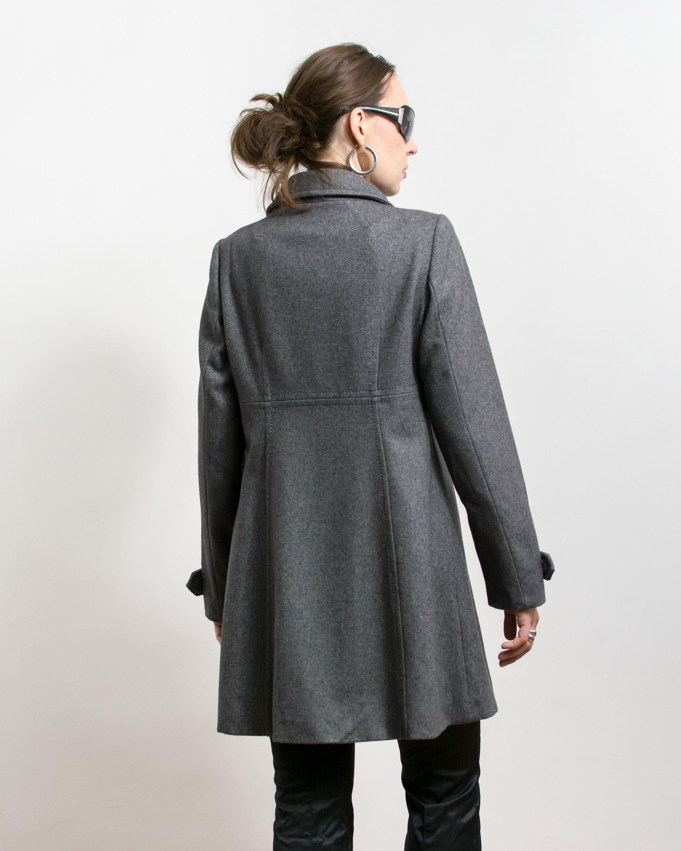 グレーウールコート 60年代スタイル ボタンアップジャケット L/XL