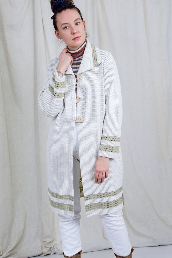 Beige cardigan oversized sweater cream vintage XL