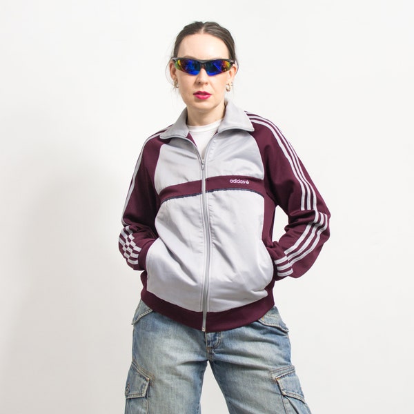 Adidas track jacket Vintage Y2K zip up tracksuit top women size L