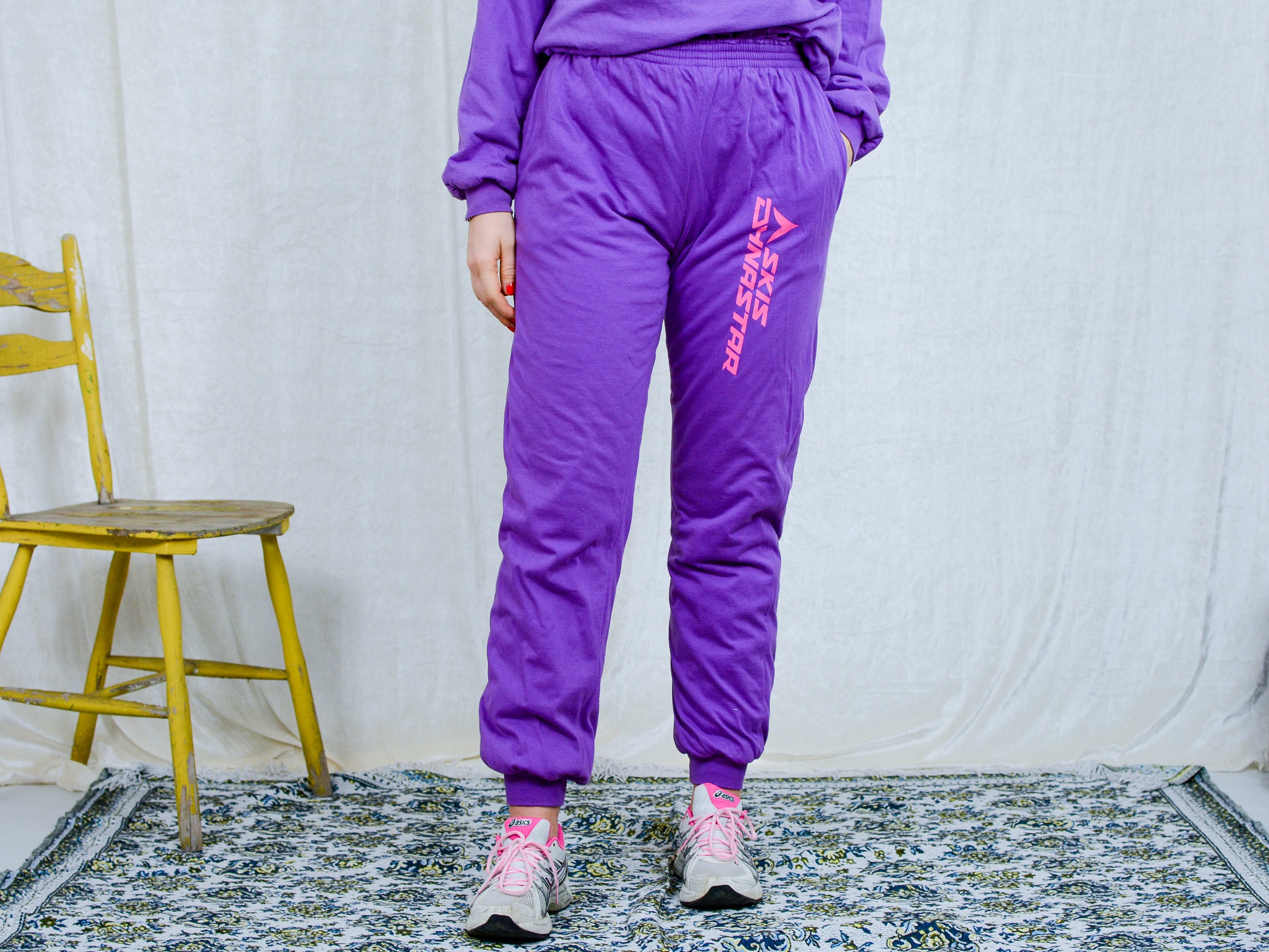 SKIS DYNASTAR Tracksuit Vintage 90s Insulated Purple Lined Snow